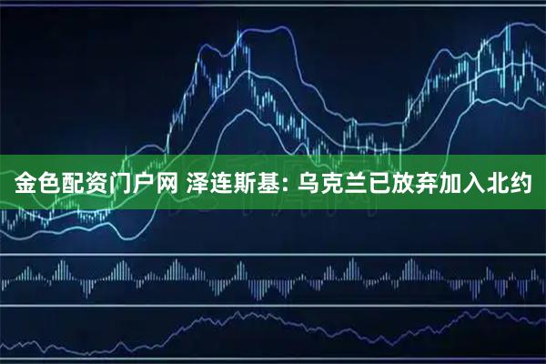 金色配资门户网 泽连斯基: 乌克兰已放弃加入北约